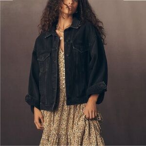 Anthropologie The Denim Boyfriend Jacket by Pilcro Womens Oversized Small